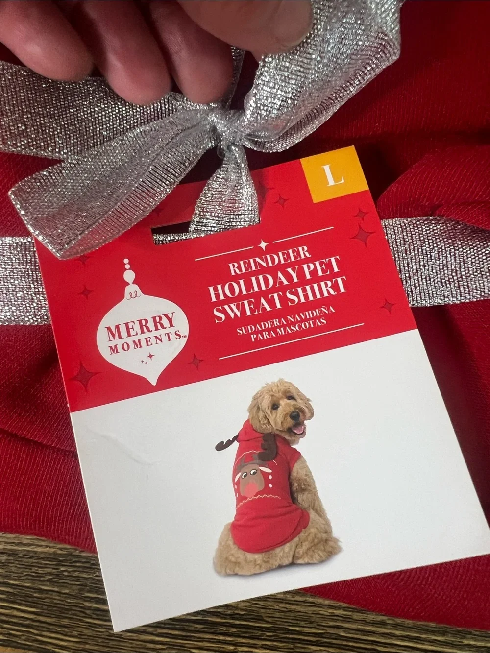 Merry Moments Reindeer Holiday Pet Sweatshirt - Red